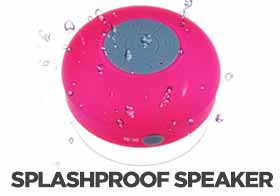 Splashproof branded bluetooth speakers